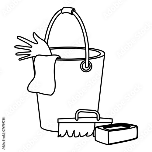 cleaning and hygiene equipment icons in black and white