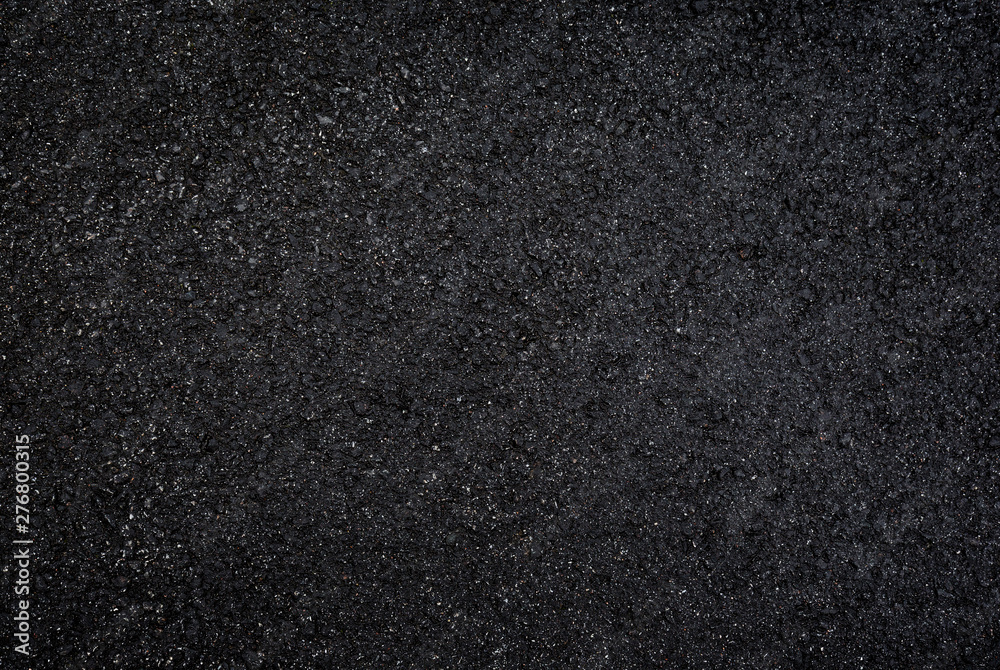 High resolution full frame textured dark background of wet, black asphalt, viewed from above. - obrazy, fototapety, plakaty 