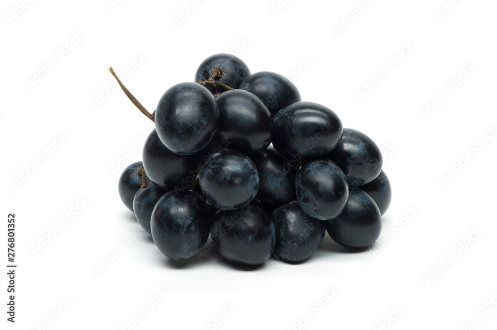 Grape isolated on white background, bunch of black berries, healthy food, diet nutrition Grape isolated on white background, bunch of black berries, healthy food, diet nutrition