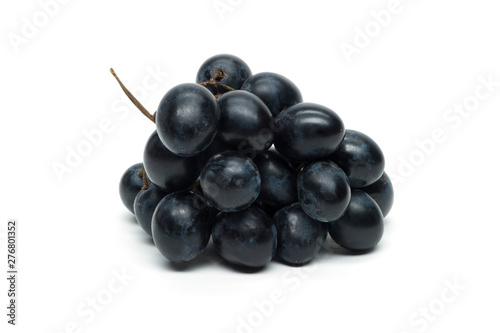 Grape isolated on white background, bunch of black berries, healthy food, diet nutrition 