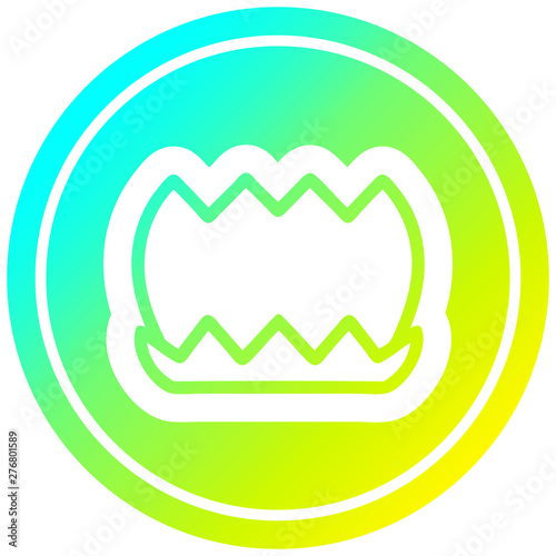 lotus flower circular in cold gradient spectrum