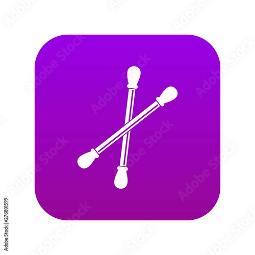 Cotton buds icon digital purple for any design isolated on white vector illustration