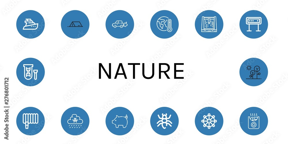 Set of nature icons such as Yatch, Tent, Emission, Global warming, Dam, Panel, Water hose, Rain, Pig, Ant, Buddhism, Potatoes, Genetical, Forest , nature Set of nature icons such as Yatch, Tent, Emission, Global warming, Dam, Panel, Water hose, Rain, Pig, Ant, Buddhism, Potatoes, Genetical, Forest , nature