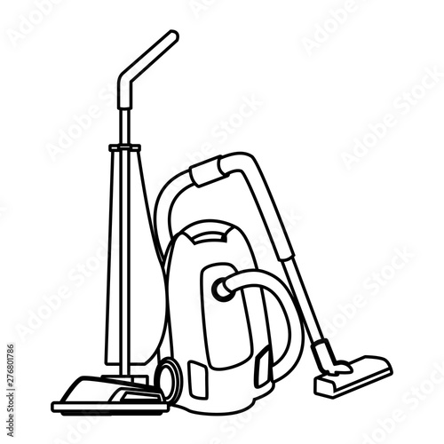cleaning and hygiene equipment icons in black and white