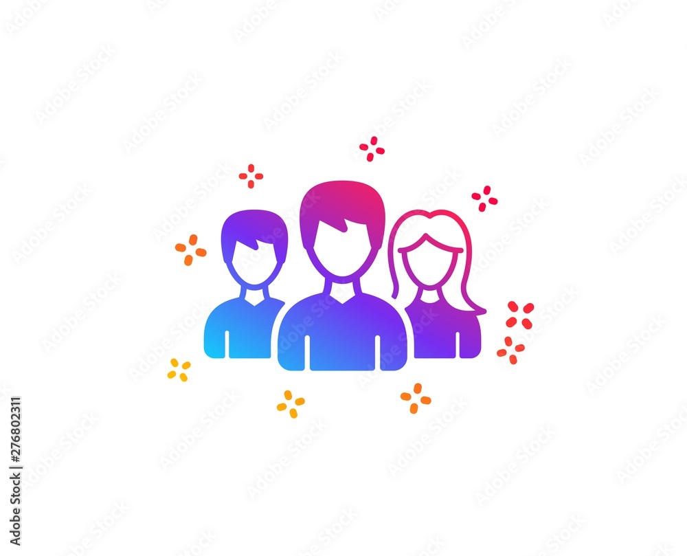 Group icon. Users or Teamwork sign. Male and Female Person silhouette symbol. Dynamic shapes. Gradient design teamwork icon. Classic style. Vector Group icon. Users or Teamwork sign. Male and Female Person silhouette symbol. Dynamic shapes. Gradient design teamwork icon. Classic style. Vector