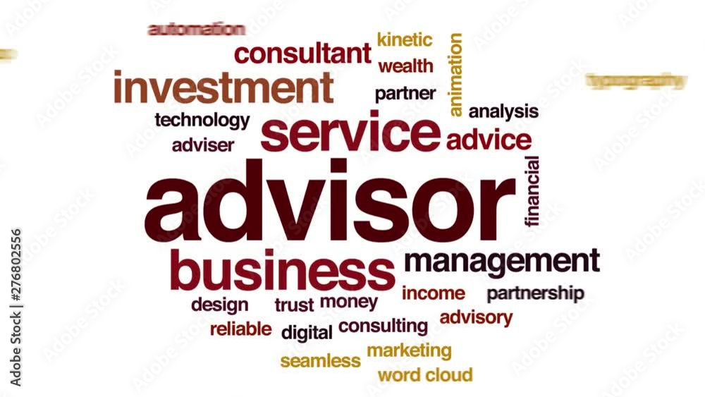 Advisor animated word cloud. Kinetic typography. Advisor animated word cloud. Kinetic typography.