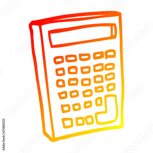 warm gradient line drawing cartoon calculator