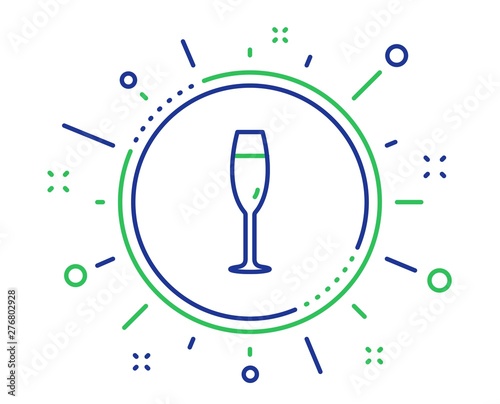 Champagne glass line icon. Wine glass sign. Quality design elements. Technology champagne glass button. Editable stroke. Vector