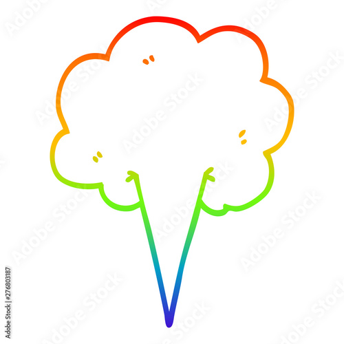rainbow gradient line drawing cartoon gust of air