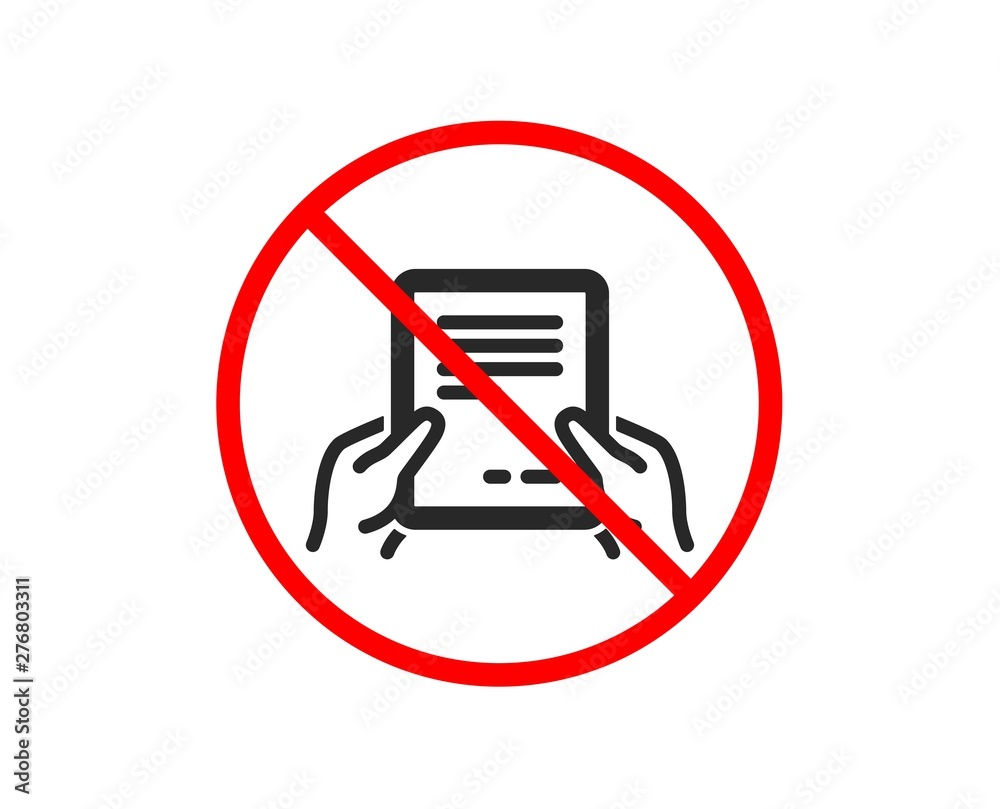 No or Stop. Hold Document icon. Agreement Text File sign. Contract with signature symbol. Prohibited ban stop symbol. No receive file icon. Vector No or Stop. Hold Document icon. Agreement Text File sign. Contract with signature symbol. Prohibited ban stop symbol. No receive file icon. Vector