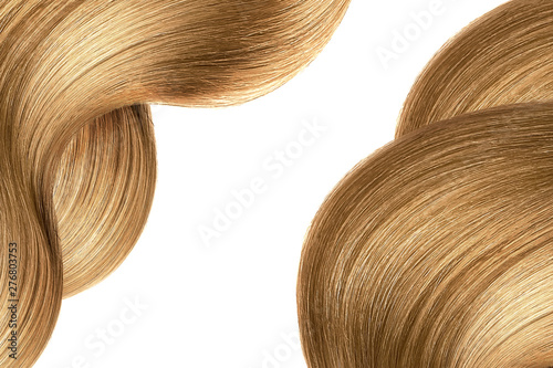 Brown shiny hair as background. Copyspace