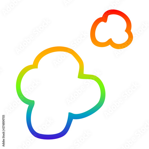 rainbow gradient line drawing cartoon poof of smoke