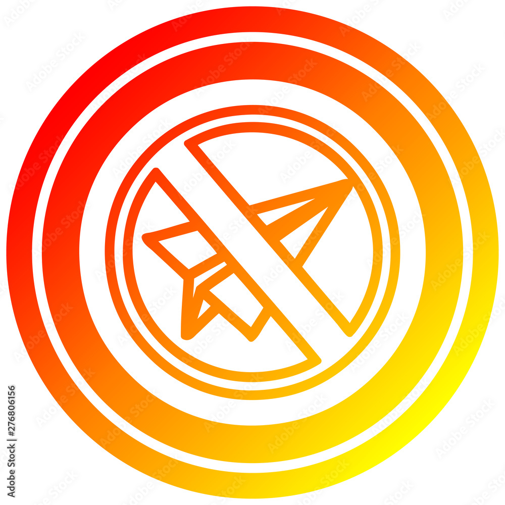 paper plane ban circular in hot gradient spectrum paper plane ban circular in hot gradient spectrum