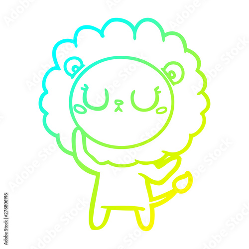 Wallpaper Mural cold gradient line drawing cartoon lion Torontodigital.ca