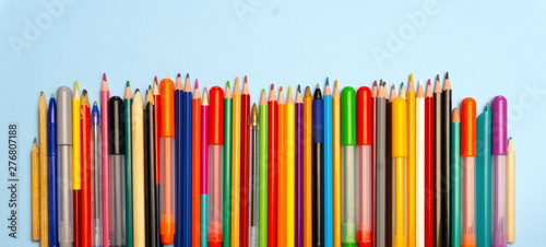 Wallpaper Mural Сolored pencils background. Pencils art desing creative concept. Torontodigital.ca