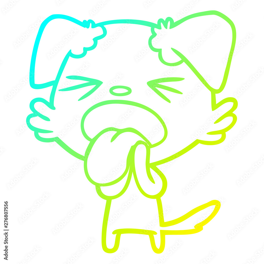 cold gradient line drawing cartoon disgusted dog cold gradient line drawing cartoon disgusted dog