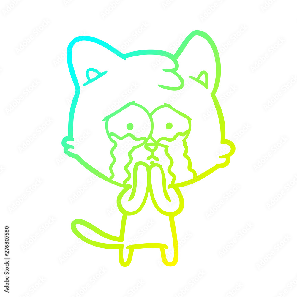 cold gradient line drawing cartoon cat cold gradient line drawing cartoon cat