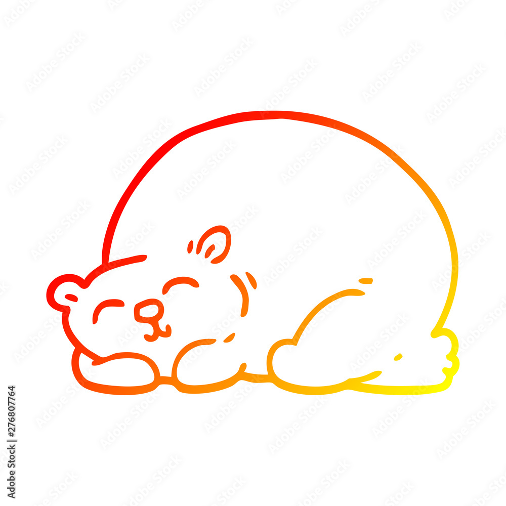 warm gradient line drawing cartoon content bear sleeping warm gradient line drawing cartoon content bear sleeping