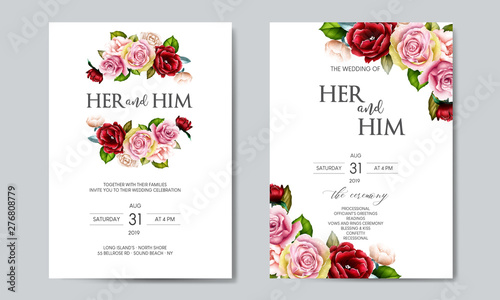 beautiful flower wedding card template