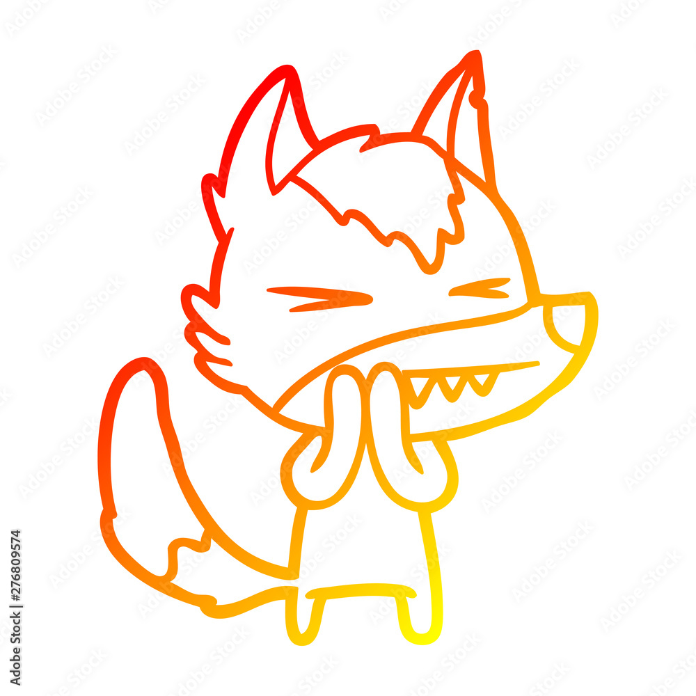 warm gradient line drawing angry wolf cartoon warm gradient line drawing angry wolf cartoon