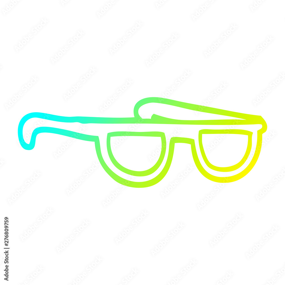 Fototapeta premium cold gradient line drawing cartoon sunglasses