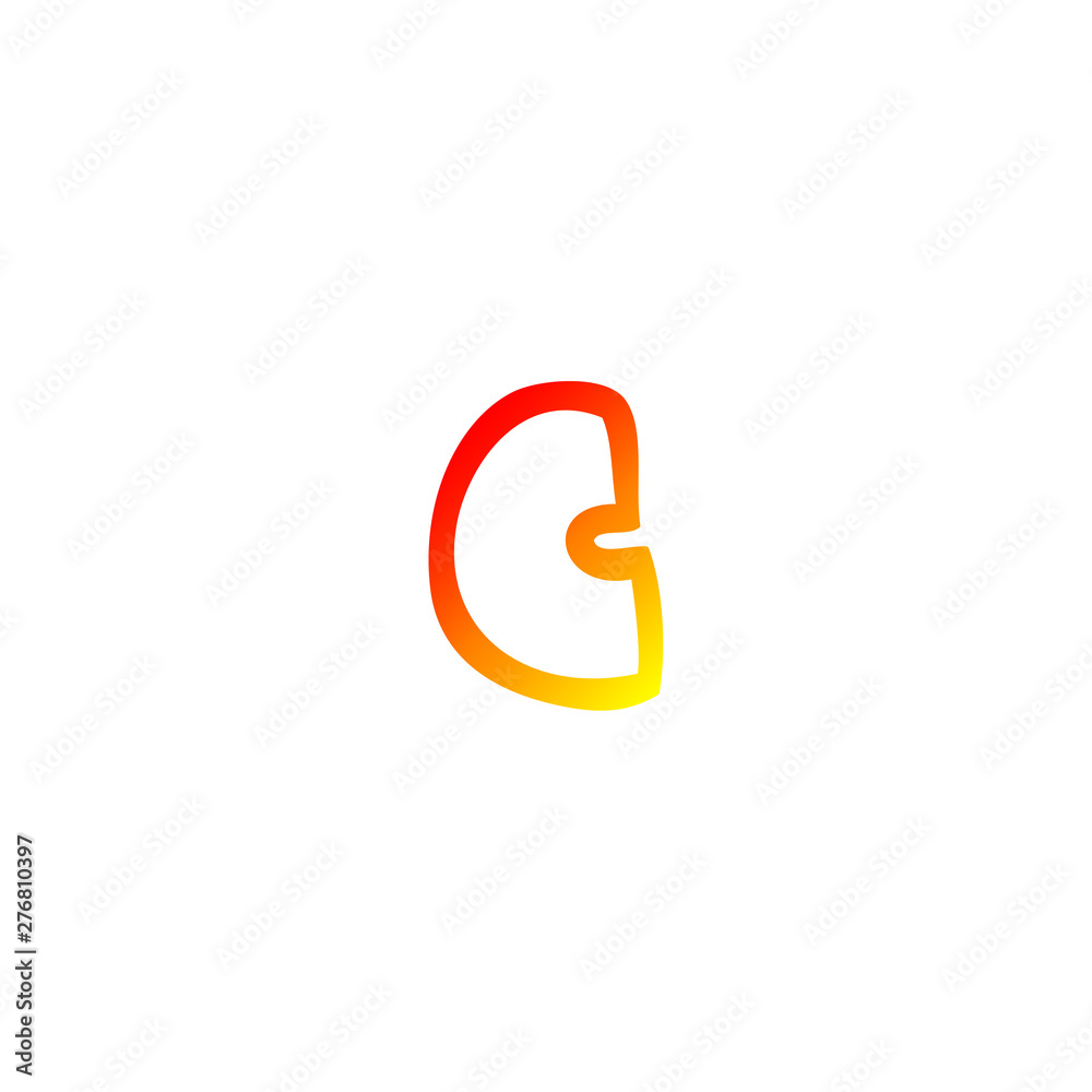 warm gradient line drawing cartoon letter c warm gradient line drawing cartoon letter c
