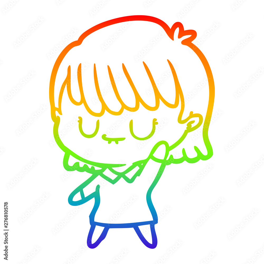 rainbow gradient line drawing cartoon woman rainbow gradient line drawing cartoon woman