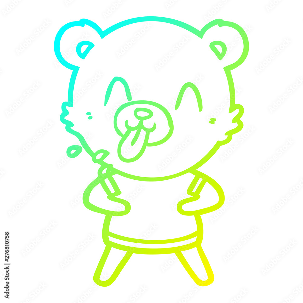 cold gradient line drawing rude cartoon bear cold gradient line drawing rude cartoon bear