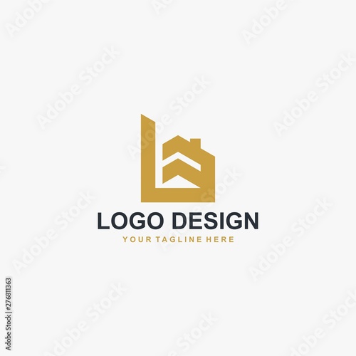 Letter B home logo design vector. Sign B house logo illustration. Logo design for real estate company business.