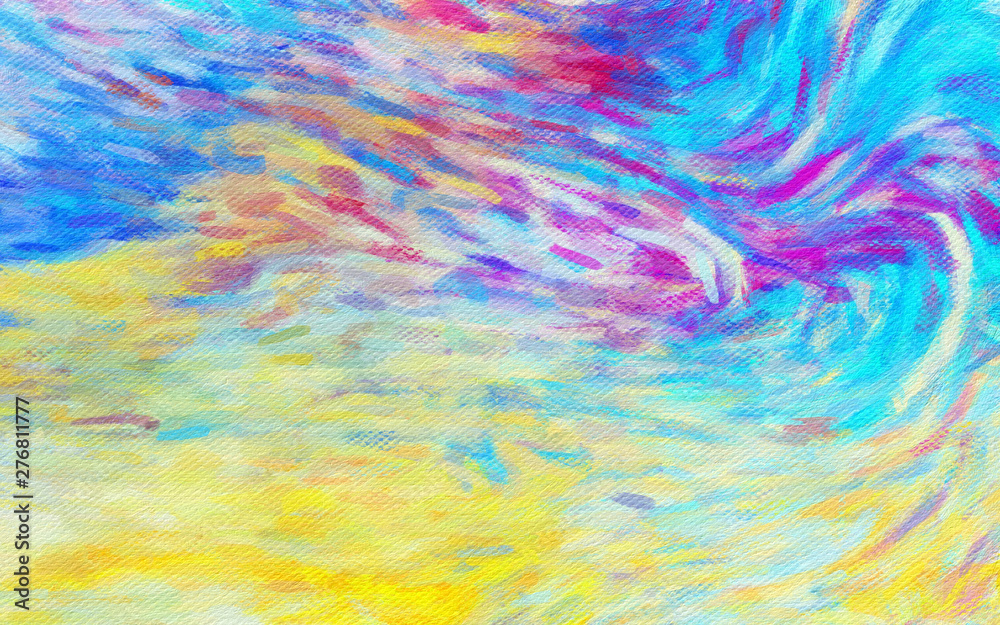 Watercolor abstract texture background in creative stylish geometric form. Wet painting effect. Dry brush strokes and splashes. Beautiful design pattern for backdrops and print production decoration. 