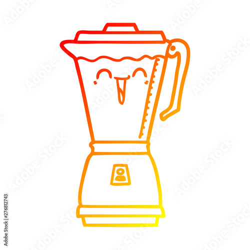 warm gradient line drawing cartoon food processor