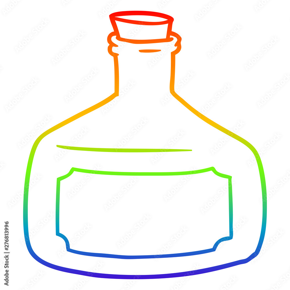 rainbow gradient line drawing old bottle cartoon rainbow gradient line drawing old bottle cartoon