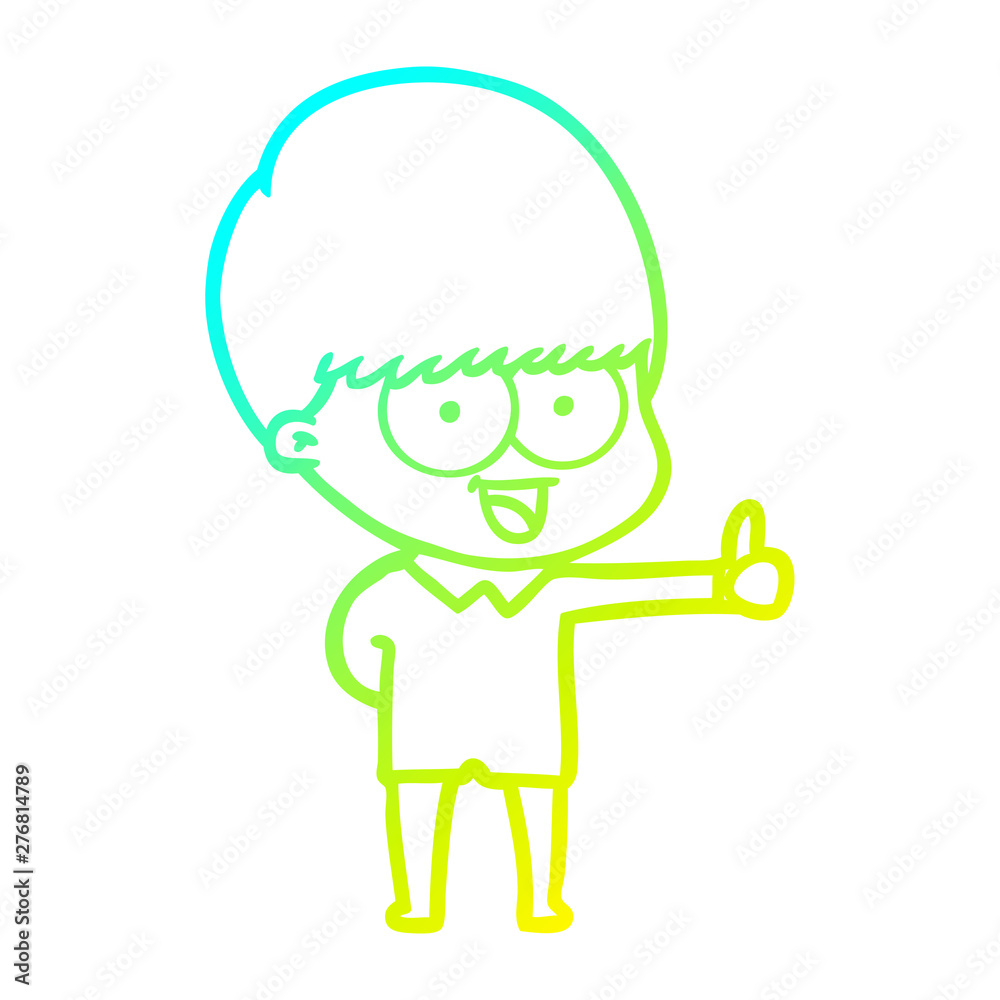 cold gradient line drawing happy cartoon boy cold gradient line drawing happy cartoon boy