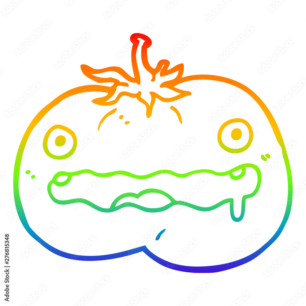 rainbow gradient line drawing cartoon tomato rainbow gradient line drawing cartoon tomato