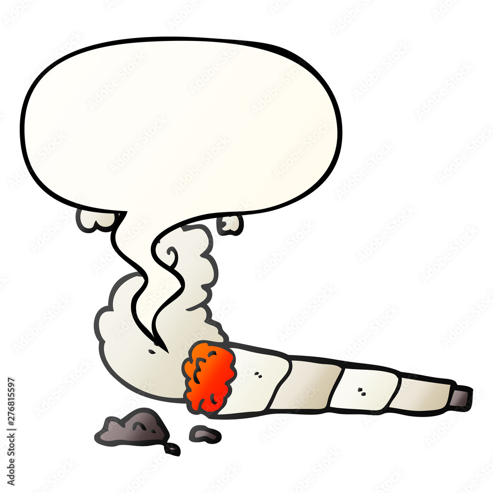 cartoon cigarette and speech bubble in smooth gradient style cartoon cigarette and speech bubble in smooth gradient style