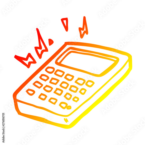 warm gradient line drawing cartoon calculator