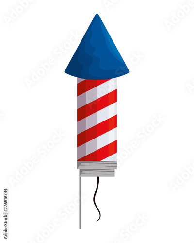 firework rocket with united states of america flag