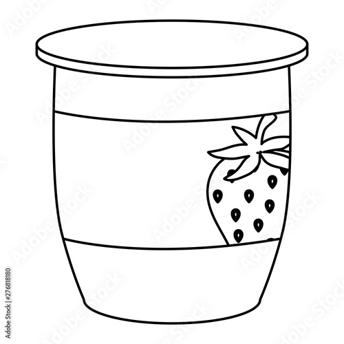 strawberry fruit yogurt fresh icon