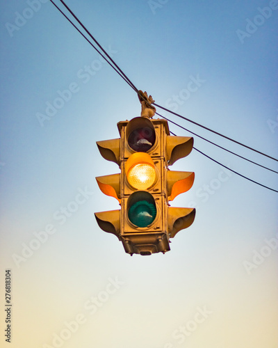 Yellow traffic light