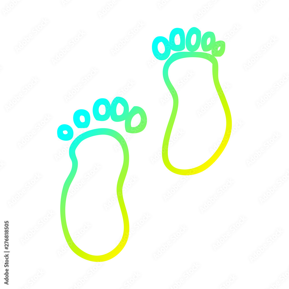 cold gradient line drawing cartoon foot prints cold gradient line drawing cartoon foot prints
