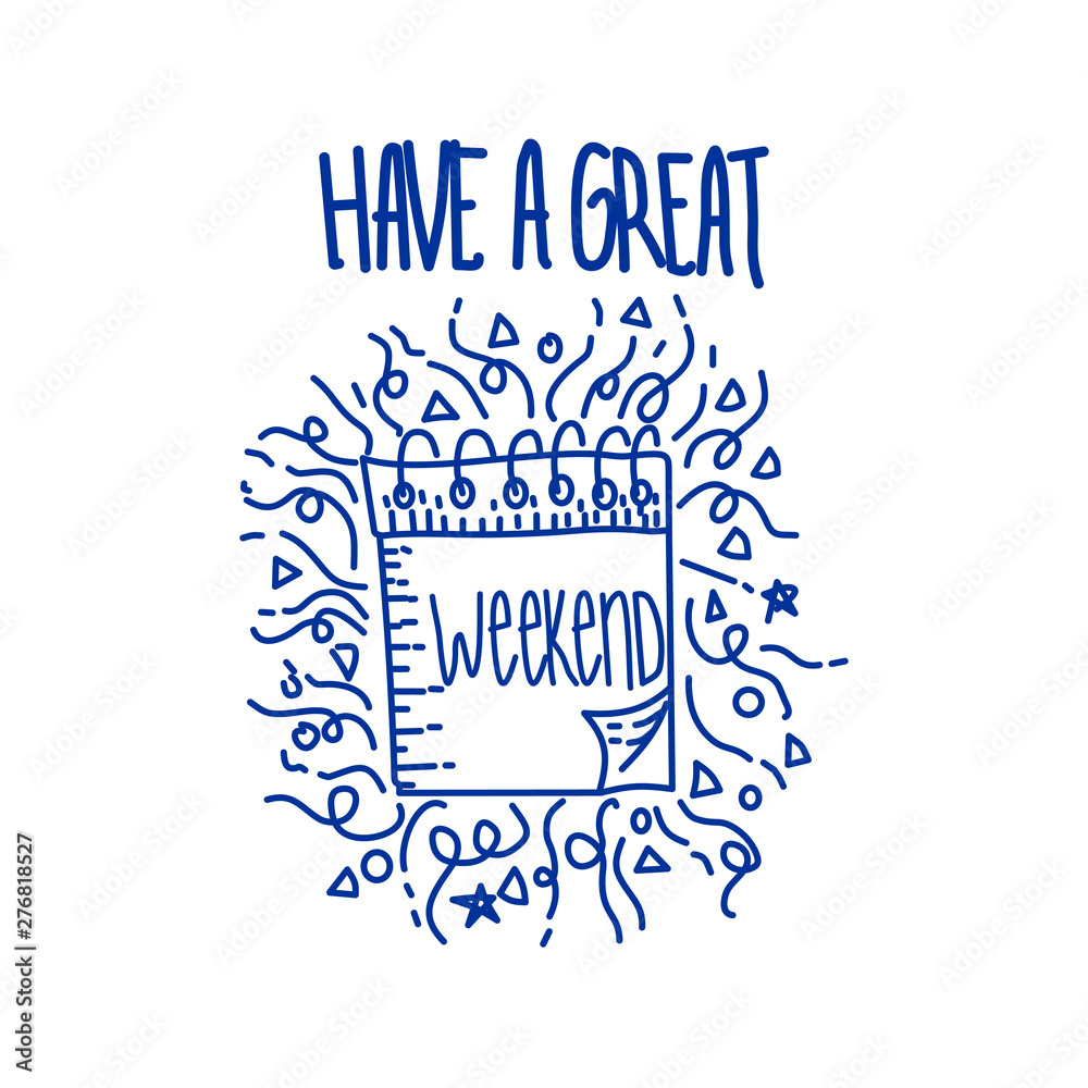 Vector hand lettering set of the days of the week Vector hand lettering set of the days of the week