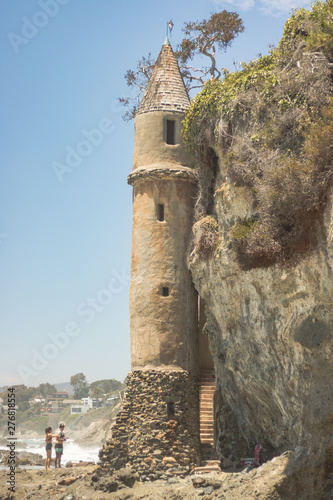 Castle on beach cliff