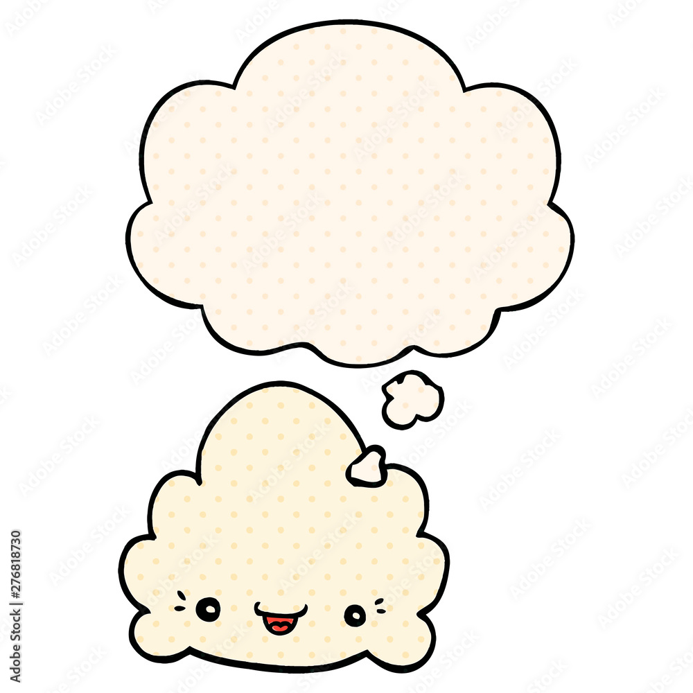 cartoon cloud and thought bubble in comic book style cartoon cloud and thought bubble in comic book style