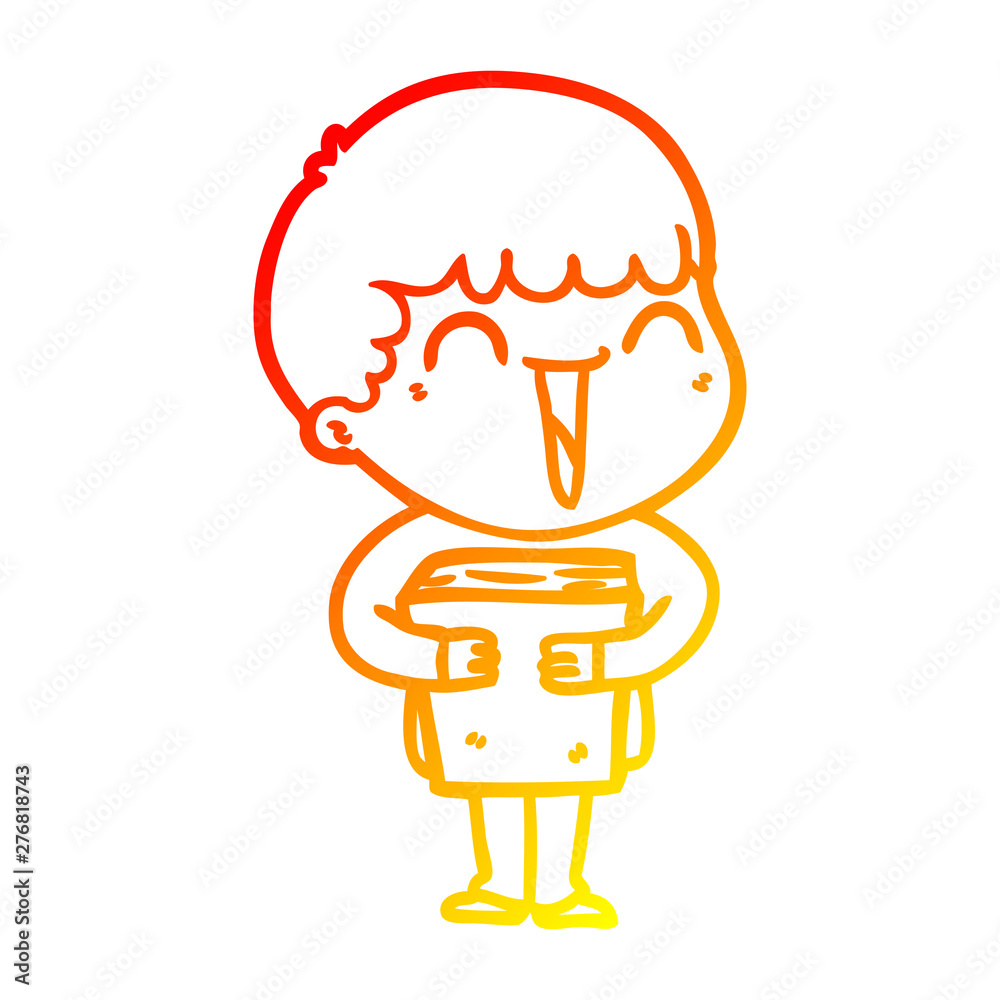 warm gradient line drawing cartoon happy man warm gradient line drawing cartoon happy man