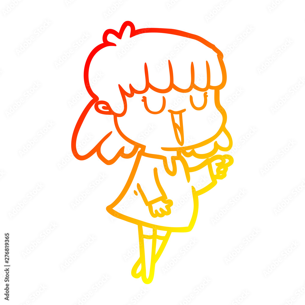 warm gradient line drawing cartoon woman laughing warm gradient line drawing cartoon woman laughing