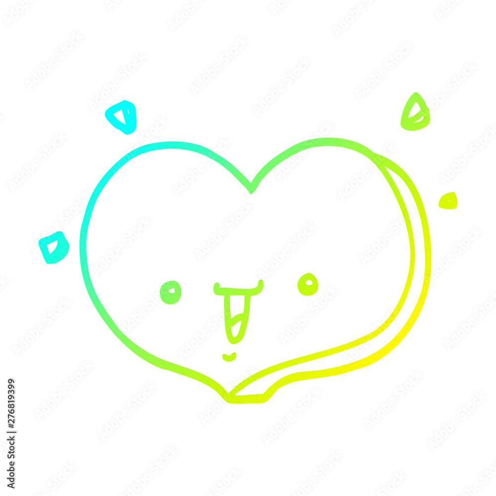 cold gradient line drawing cartoon happy love heart cold gradient line drawing cartoon happy love heart