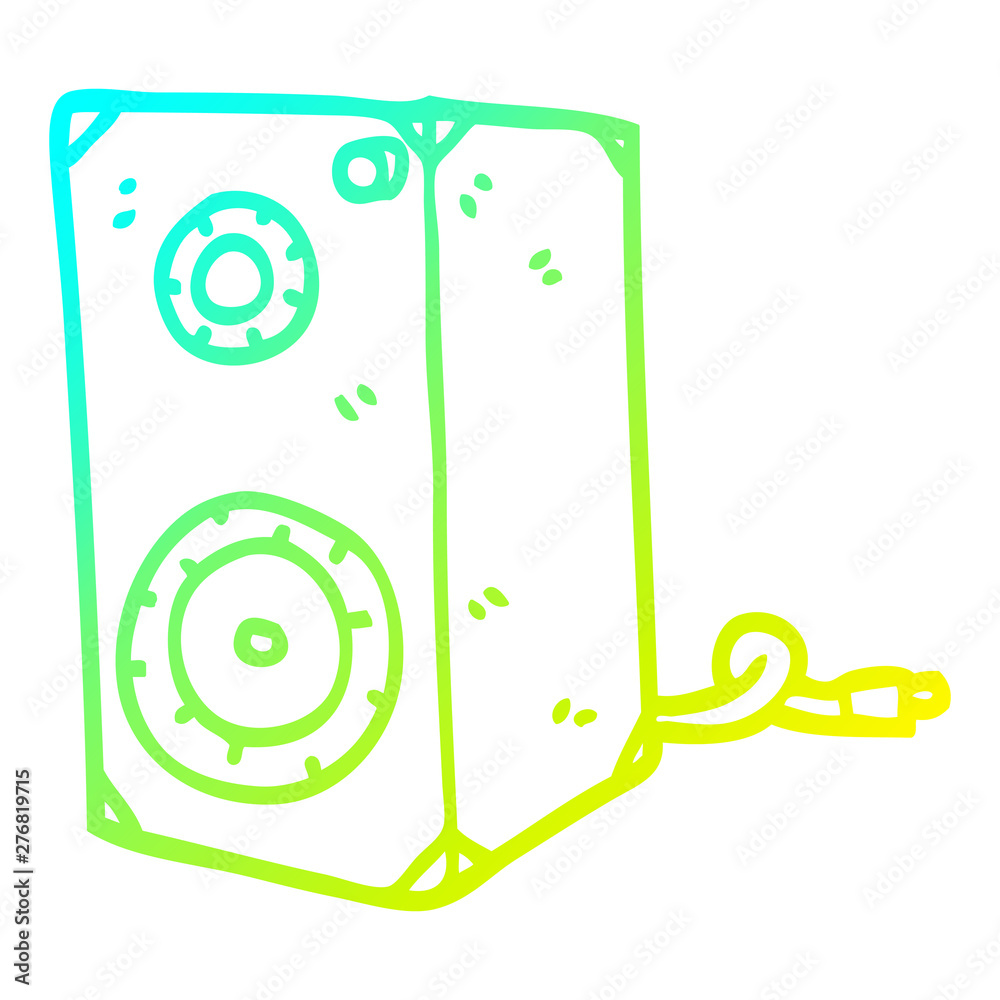 Obraz premium cold gradient line drawing cartoon speaker box