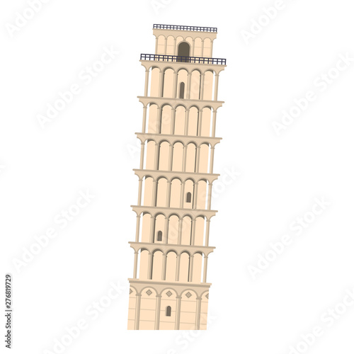 Pisa tower italy monument isolated symbol vector illustration
