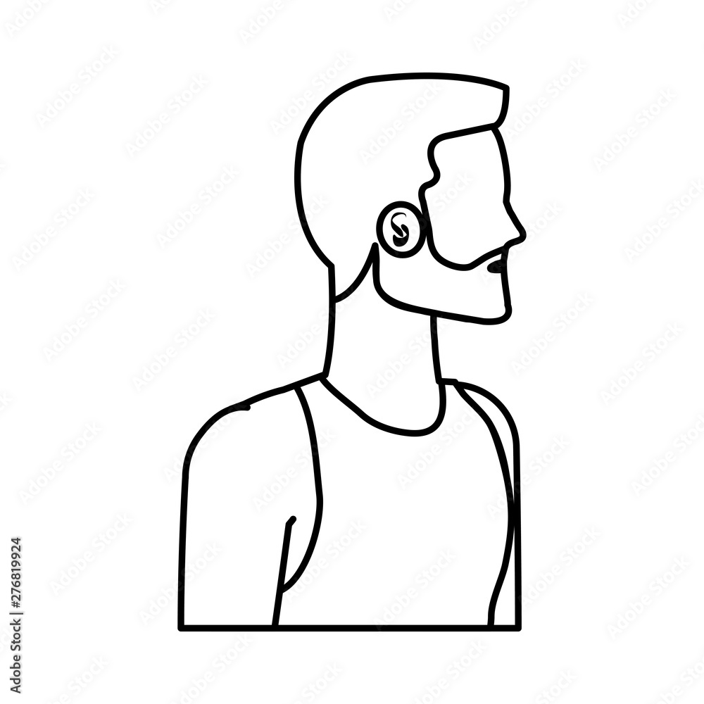 young man with beard avatar character