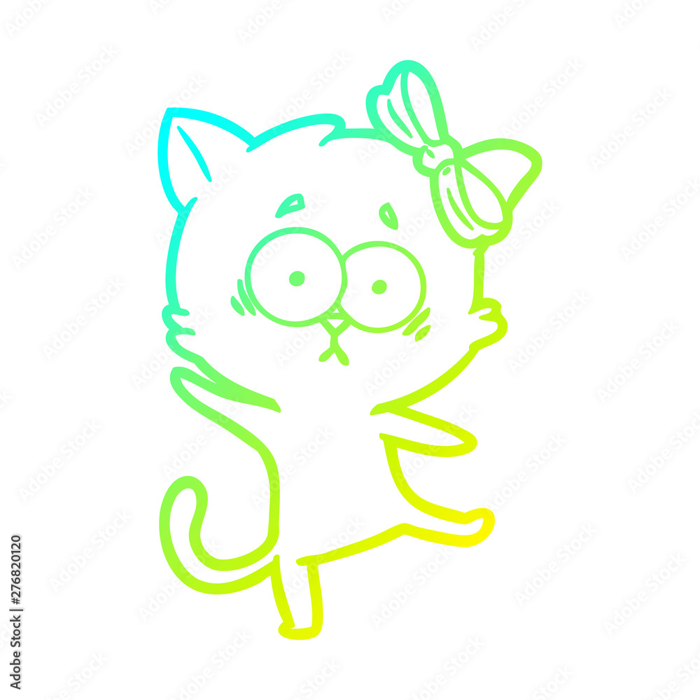 cold gradient line drawing cartoon cat cold gradient line drawing cartoon cat